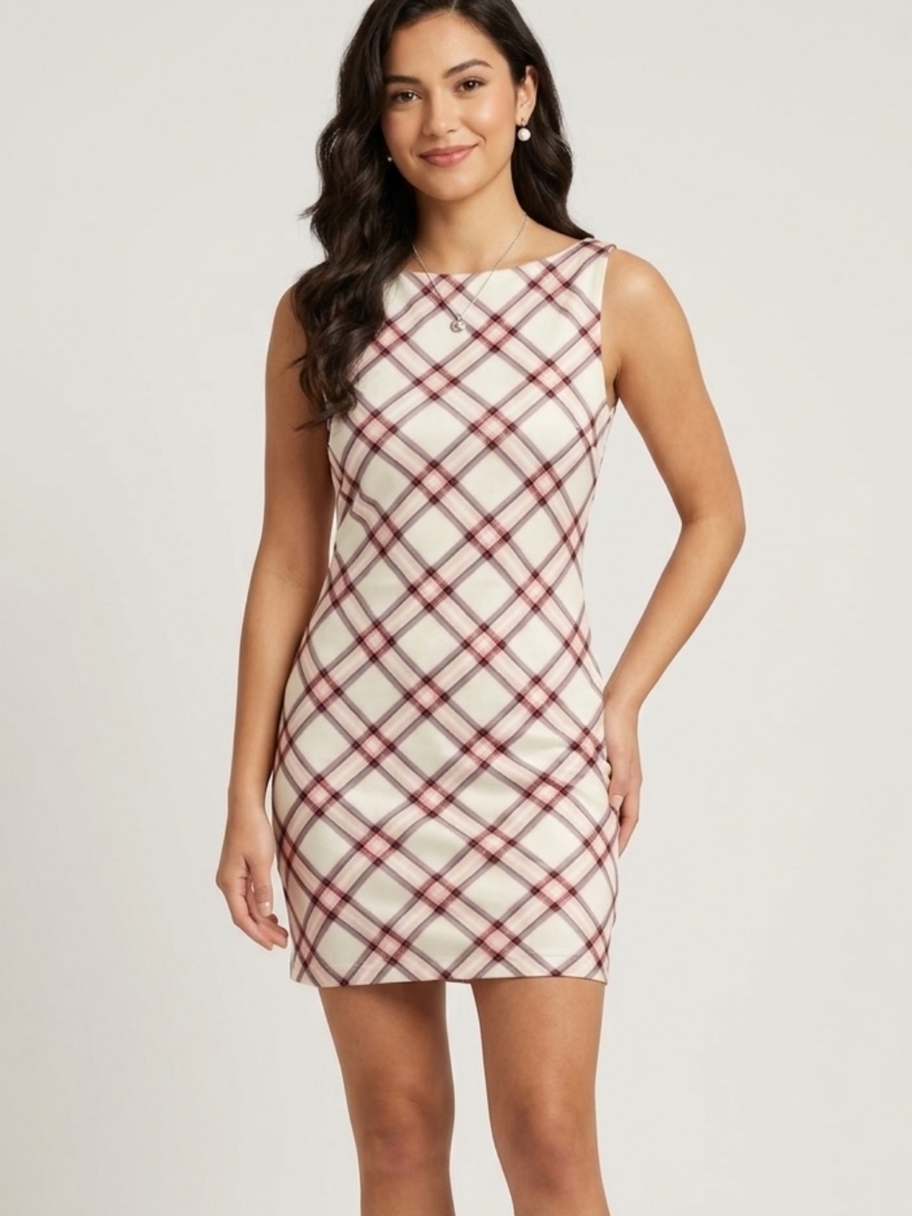 Abercrombie & Fitch High Neck Plaid Mini Dress